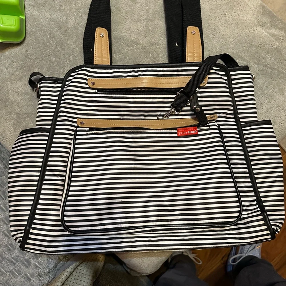 Skip Hop Black and White Striped Kids Bag‎
